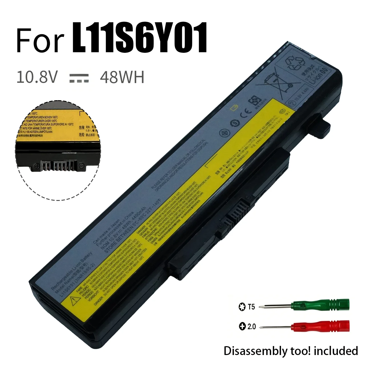 Batería de repuesto para ordenador portátil L11S6Y01 L11L6Y01 45N1043 para Lenovo IdeaPad Z380 Z480 Z580 Z585 G480 G500 G580 Y480 Y580 Series