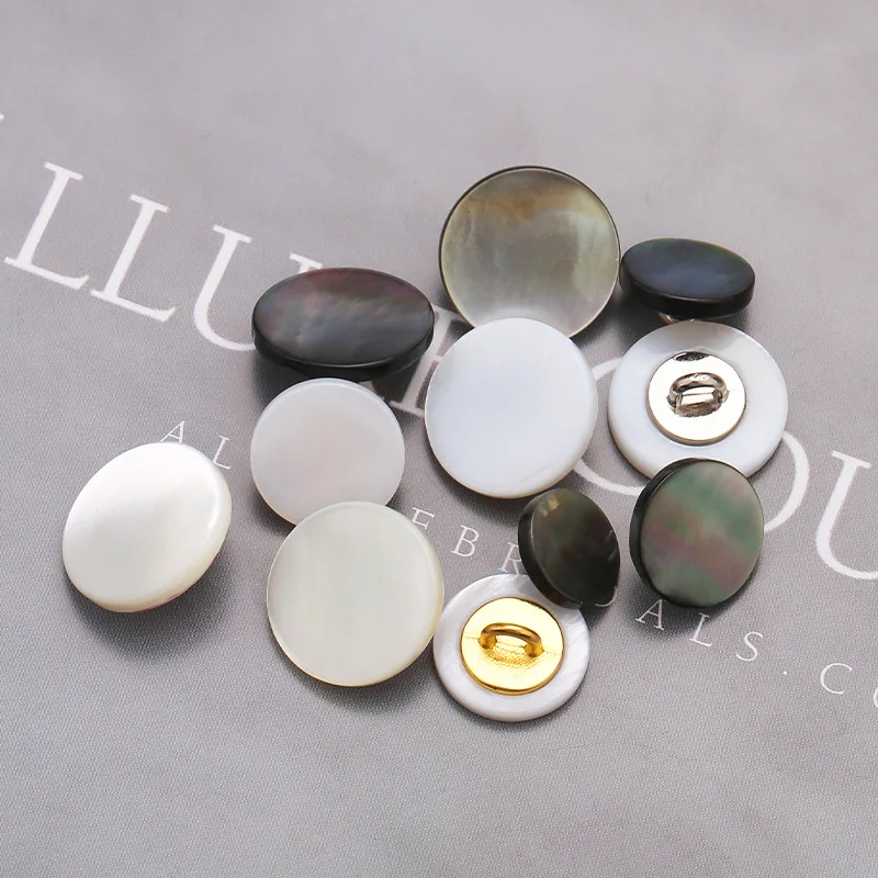 10pcs Natural Shell Buttons Mother of Pearl Round Vintage Shank Button for Crafts DIY Shirt Sweater Garment Sewing Accessories