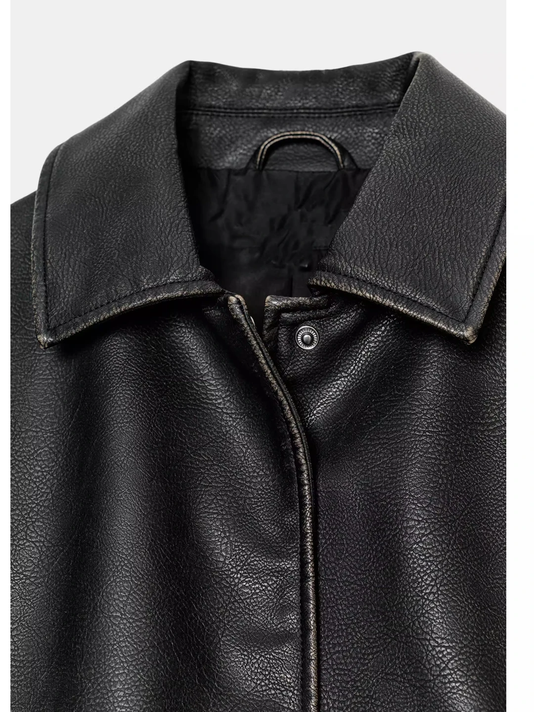 Jaqueta Feminina de Couro PU Preta Estilosa para Motociclistas com Gola Alta, Quente e Confortável para Uso Diário, Fabricada na China