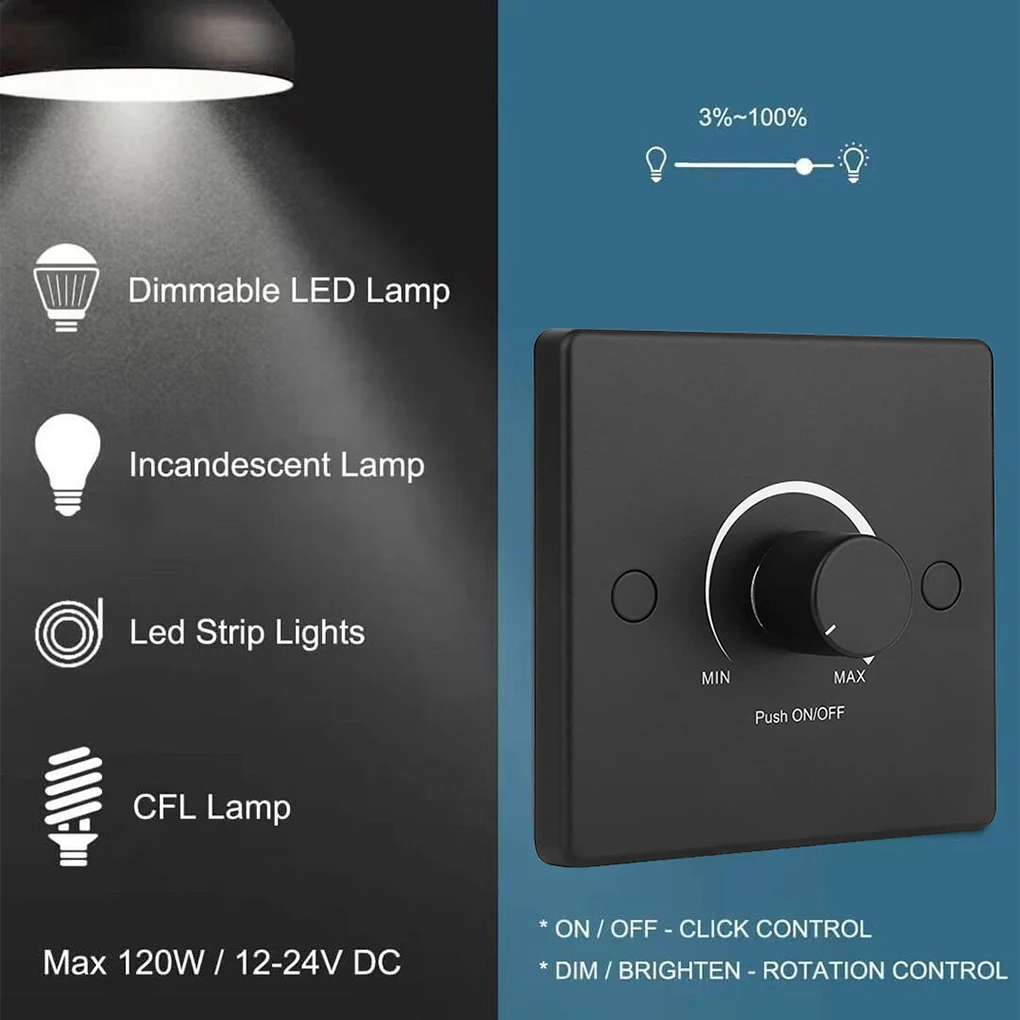 Jacht RV przełącznik Downlight 12-24V specjalny przełącznik LED ze ściemniaczem ABS przyciemnianie LED przełącznik łatwy montaż dla 12-24V