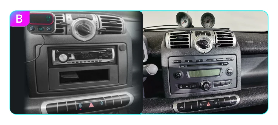 AWESAFE Kabelloses CarPlay Android Auto Radio für Mercedes Benz Smart Fortwo 451 2005-2010 Plug & Play FM BT DSP 4G GPS Multimedia – Detail 1