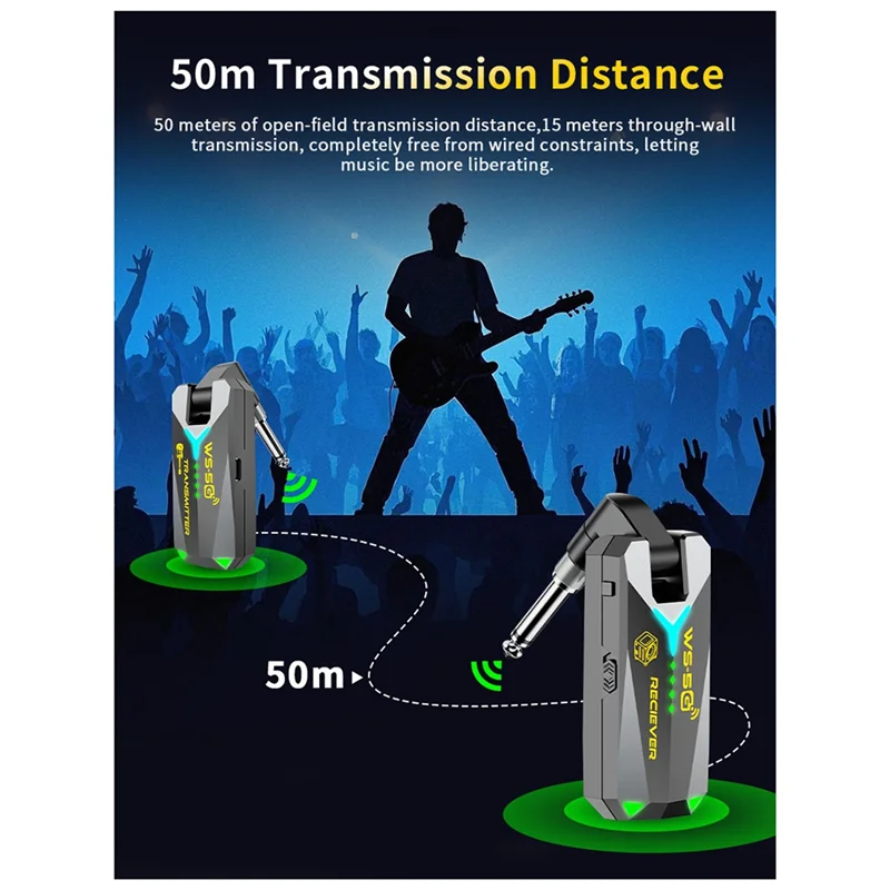 

Cordless Guitar Jacks Lead Digital Guitar System For Electric Guitar Violin Instruments-AT20