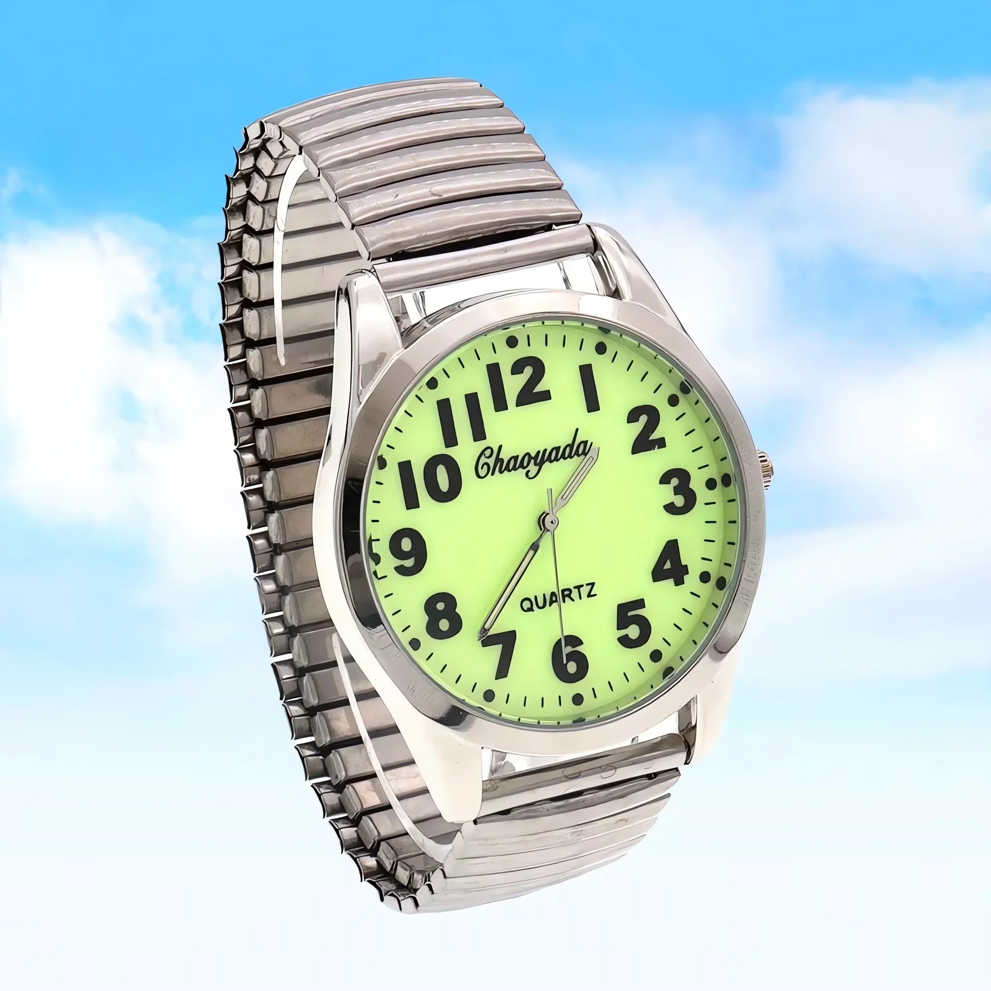 Couple Stainless Steel Quartz Digital Watch Luminous Face Clock Men Women Waterproof Wristwatch
