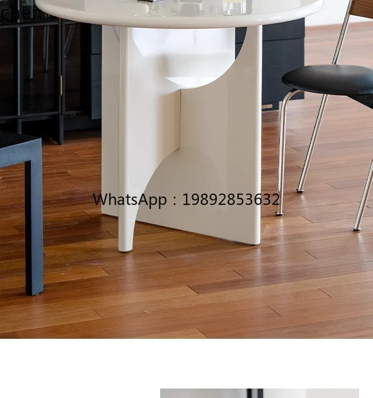 

CB1 terrazzo table living room household solid wood dining table small apartment round eating table simple