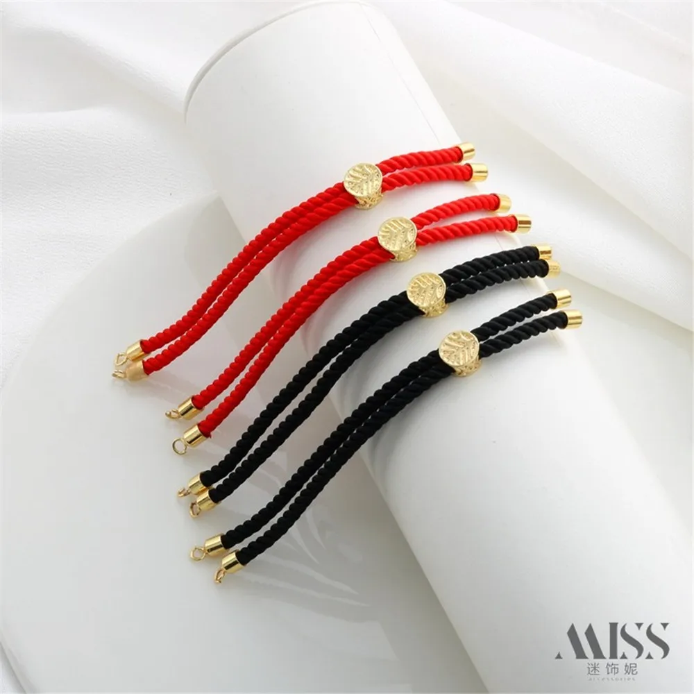 

18K Gold Preserved 3mm Milan Thread Braided Bracelet DIY Adjustable Hand Rope Hand String Couple Semi Finished Accessories