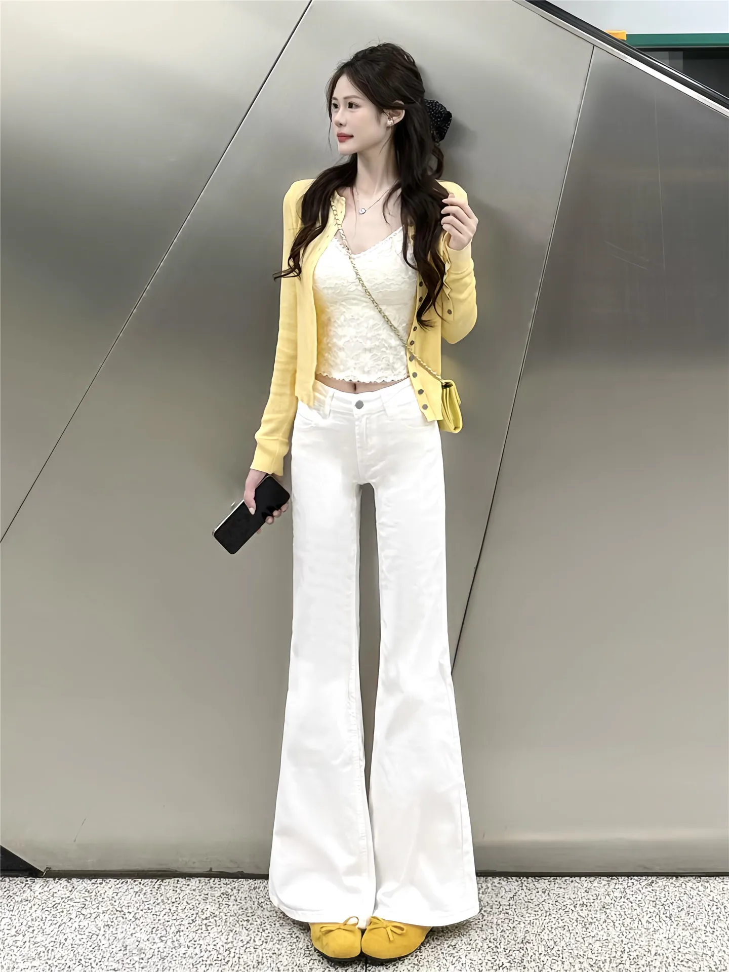 

Женские джинсы с низкой талией, расклешенные, свободные, струящиеся, с широкими штанинами, весна-лето, из хлопка, в повседневном стиле, из мягкой ткани