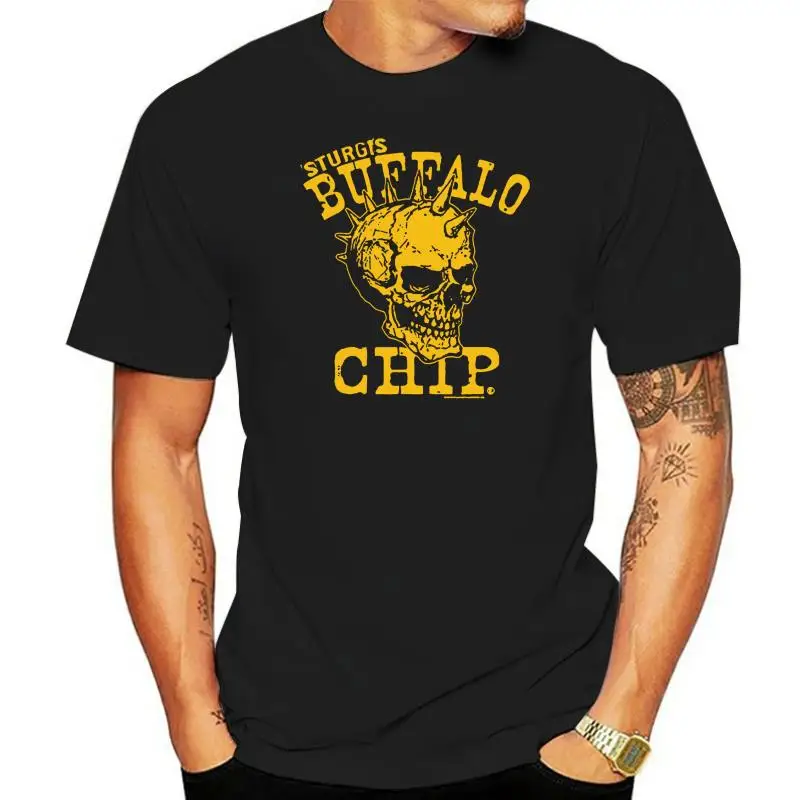 Official Sturgis Buffalo Chip Spiked Skull Black and Yellow Raglan