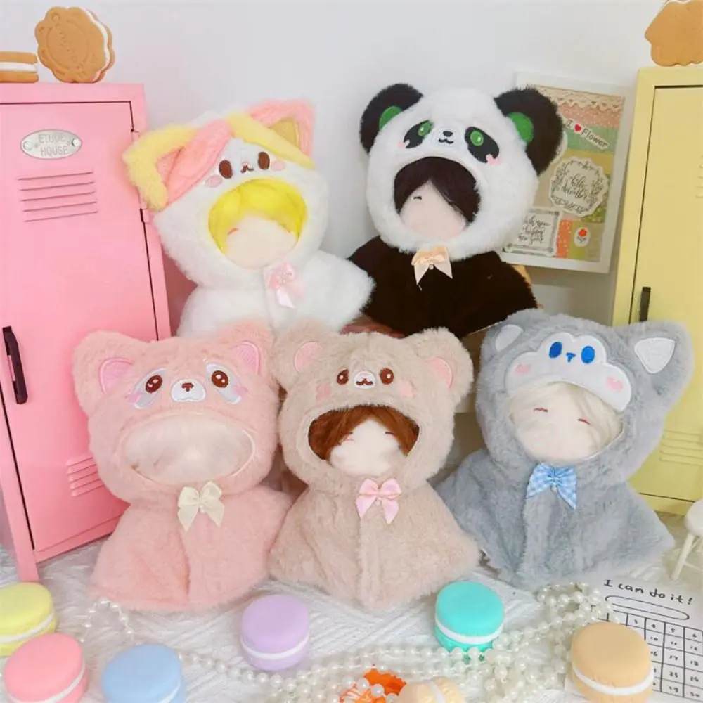 Gift 10CM Doll Plush Cloak Toys Accessories Hairy Cartoon Animal Shawl Changing Dressing Game Photo Props Doll Clothes