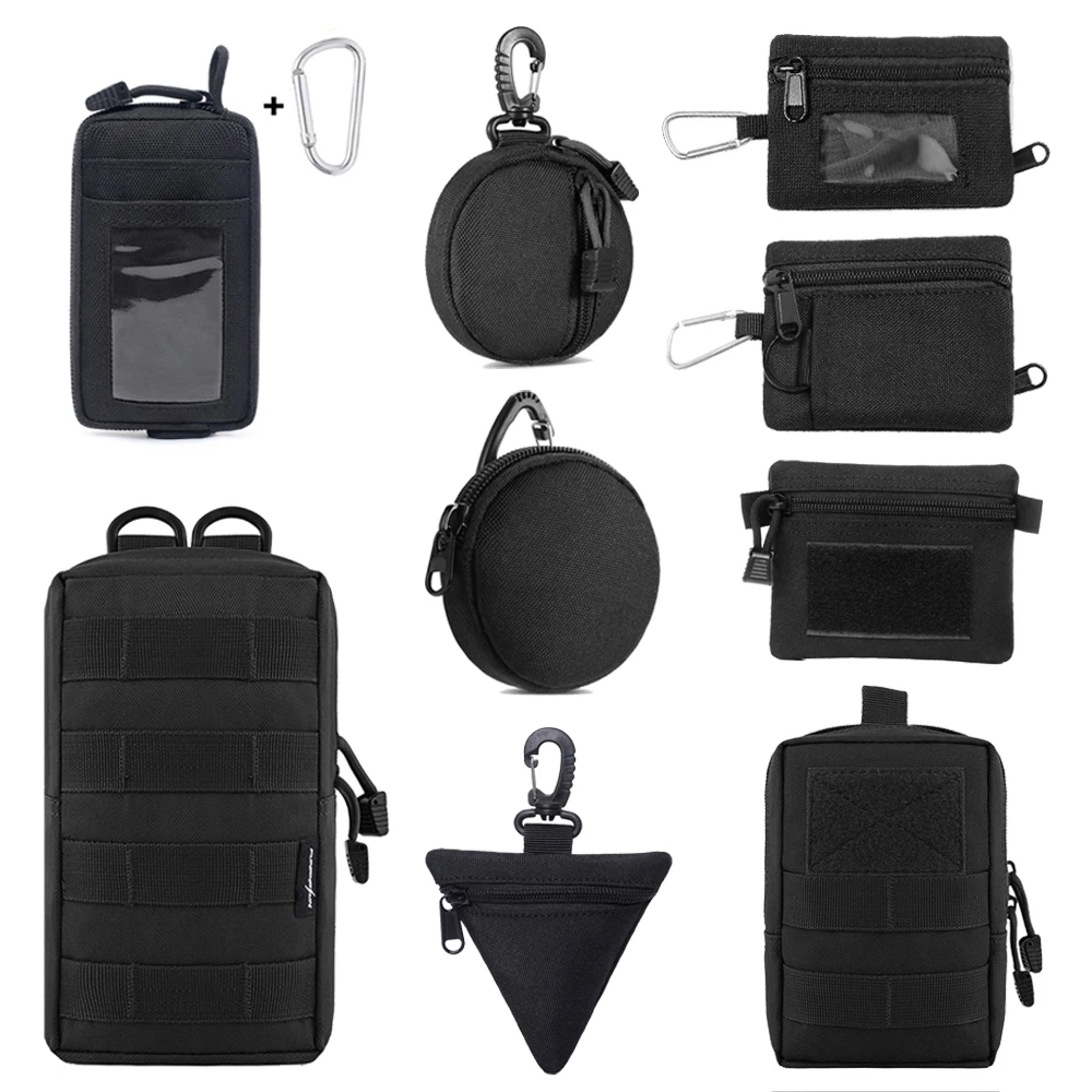 1000D Tactical EDC Pouch Wallet Bag Portable Key Coin Purse Waist Fanny Pack Earphone Bag Mini Key Holder Pouch for Hunting