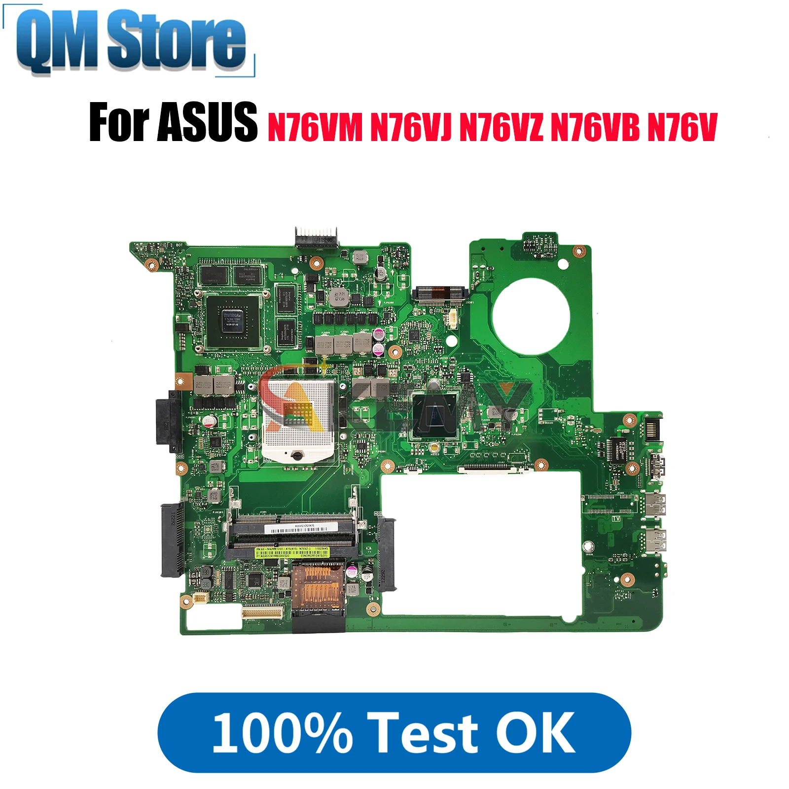 

N76VJ Laptop Motherboard For ASUS Vivobook N76VZ N76VM N76VB N76VV N76VJ N76V Notebook Mainboard 100% tests OK fast shipping stk