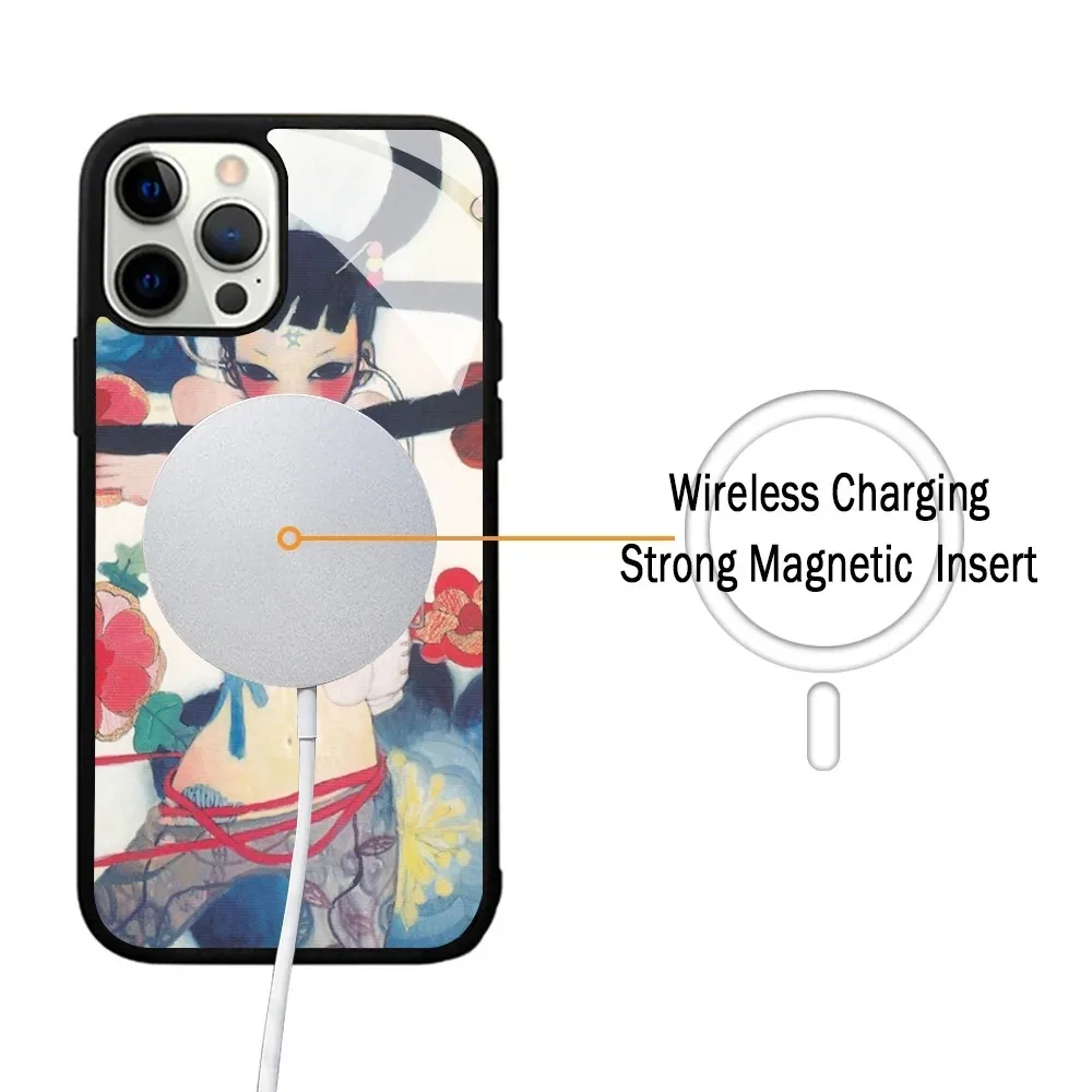 Aya Takano Phone Case Strong Magnetic For IPhone 15 14 13 Pro Max 11 12 Mini Alex Mirror For Magsafe Wireless Charging Cover