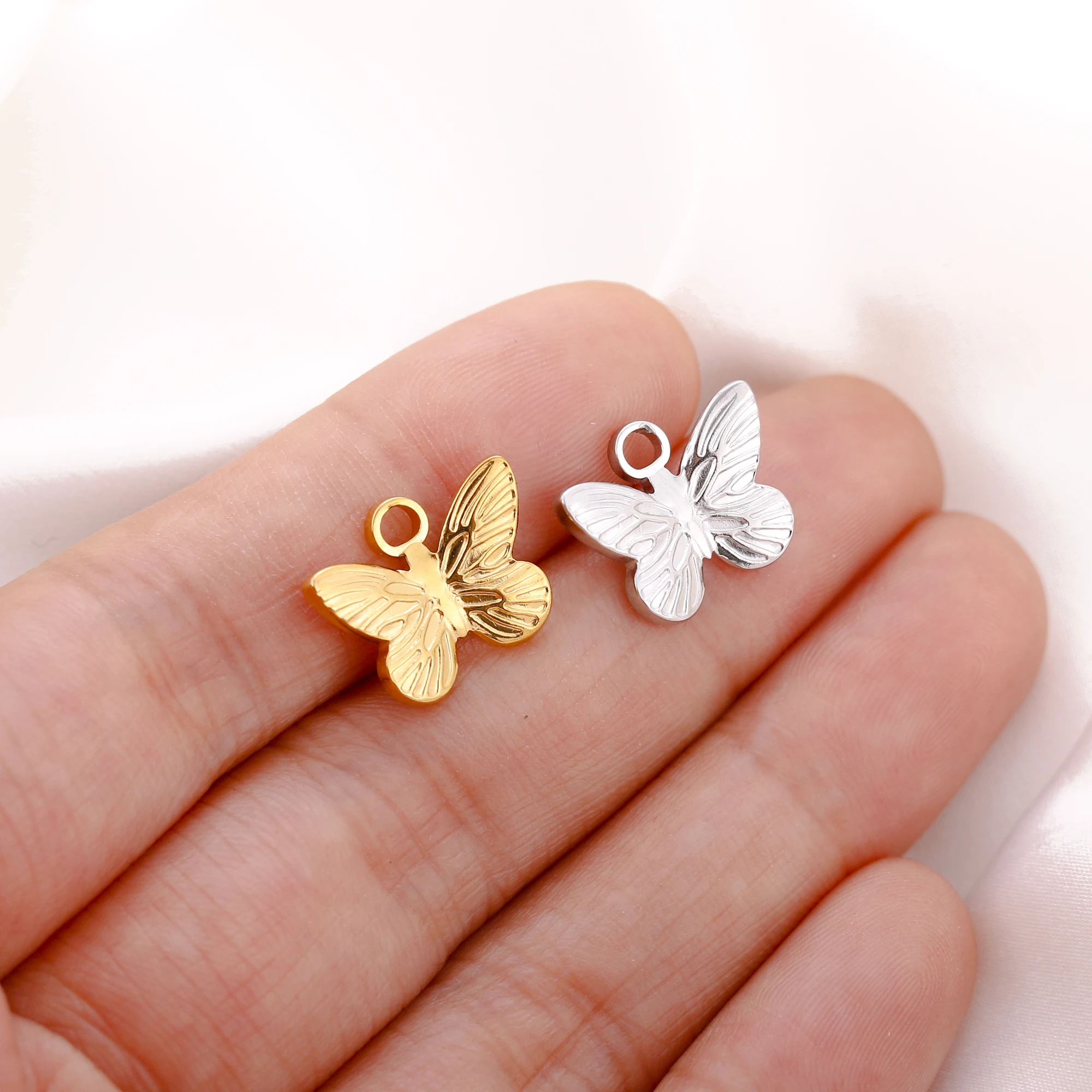 3PCS Edelstahl Herz Schmetterling Sonnenblume Schlange Niedlichen Hund Charms Für Schmuck Machen Liefert Diy Halskette Ohrringe Armband – Detail 13