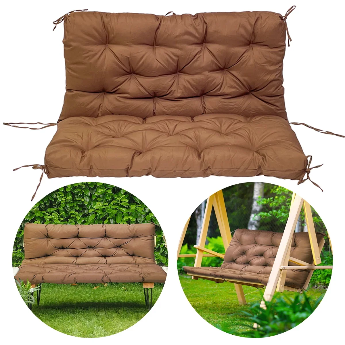 NONE Großhandelsverkaufs-außenbank Kissen Garten Schaukel Sitz Kissen mit Rückenlehne 2/3 Sitzer Ersatz Kissen für Outdoor Schaukel Sofa Pad Sofa 3
