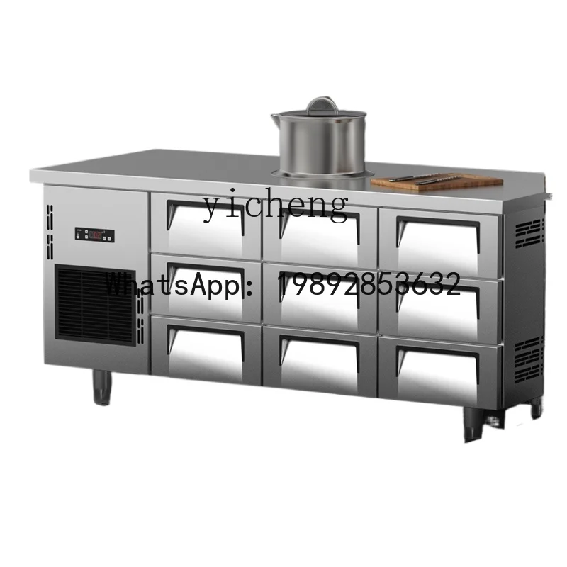 drawer refrigerator workbench kitchen commercial freezer stainless steel horizontal drawer freezer