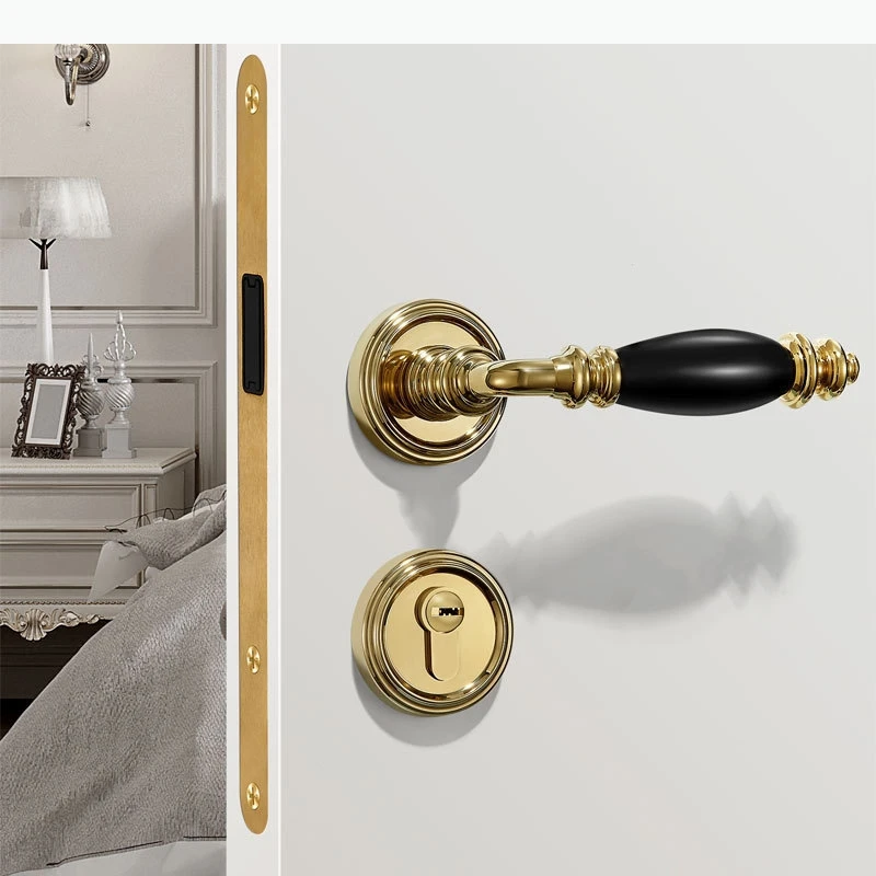 

Bedroom Metal Door Lock Ceramic Door Handle Universal Split Lock Silent Locks Indoor Safety Locks Door Hardware Tools