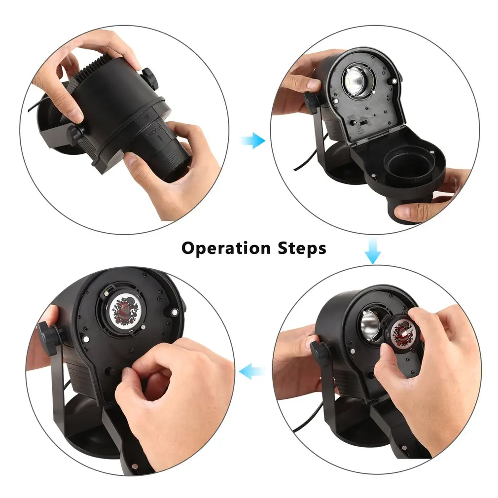 BlinBlin-Show 1 LEDs Landscape Projector Lights Lawn Light Batter Projection for Outdoor Garden Holiday Party Home Decoration