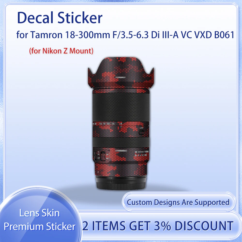 

18300 наклейка для Nikon Z Mount Защитная пленка для Tamron 18-300mmF3.5-6.3 B061 Наклейка на кожу объектива Пленка для наклейки на кожу покрыта