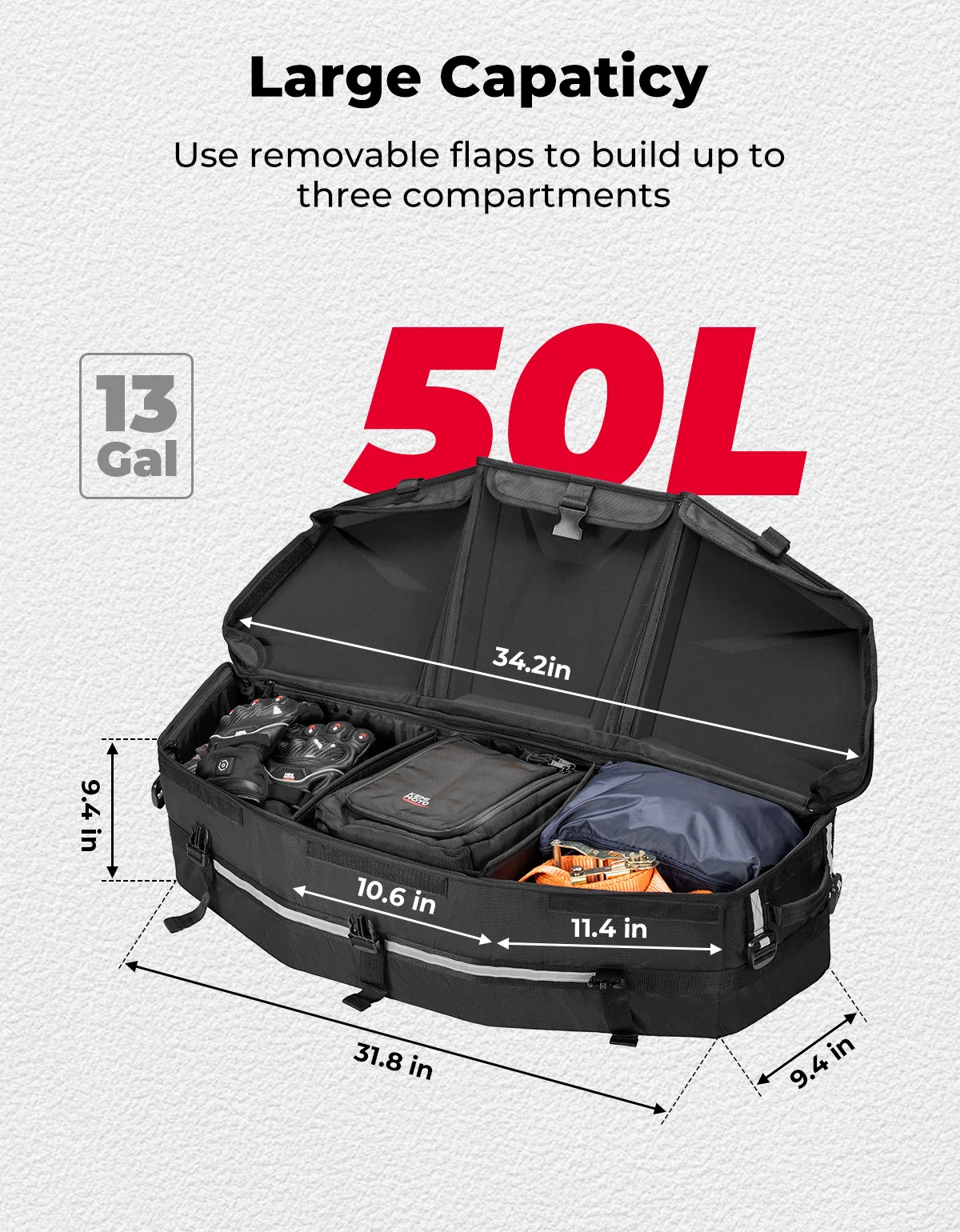 for Can-am Maverick X3 Max 1000 Outlander Renegade 500 650 800 G2/G2S 715002923 UTV/ATV Rear Rack Cargo Storage Bag