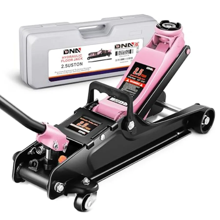 

Low Profile Hydraulic Trolley Service/Floor Jack 2.5 Ton 5500 lbs Ccity Lifting Range 3.35"-15.16" Pink TOOLS-00676-PK