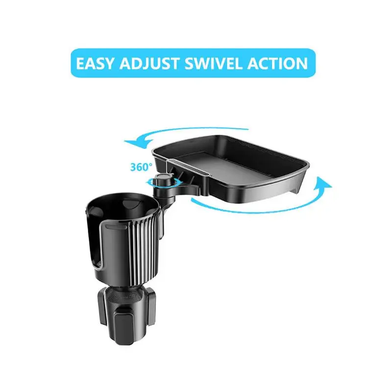 Car Cup Holder Expander Adjustable Rotatable Extender Tray Car Food Table Tray For RVs Golf Carts Space Saving Drink Holder For