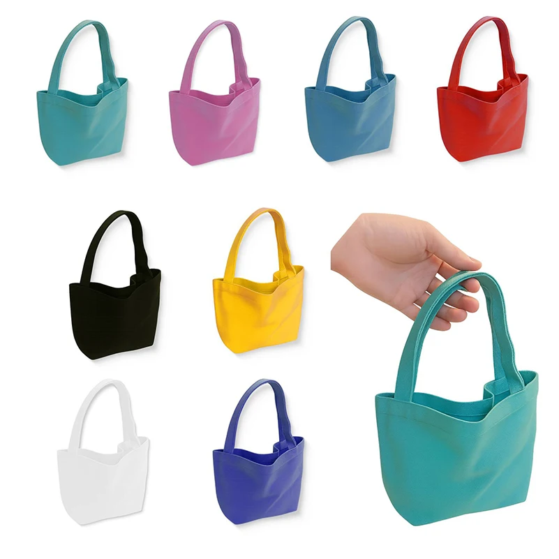 

14pcs Shopping Bags DIY Blank Canvas Colorful Pillow Shaped Open Handbag