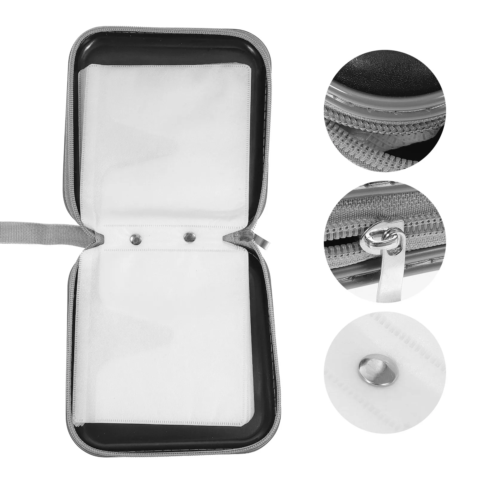 2Pcs Cd Storage Bag Dvd Organizer Pouch 40 Cds Holder Hard Plastic Cd Case Zipper Closure Compact Travel Friendly Disc Storage