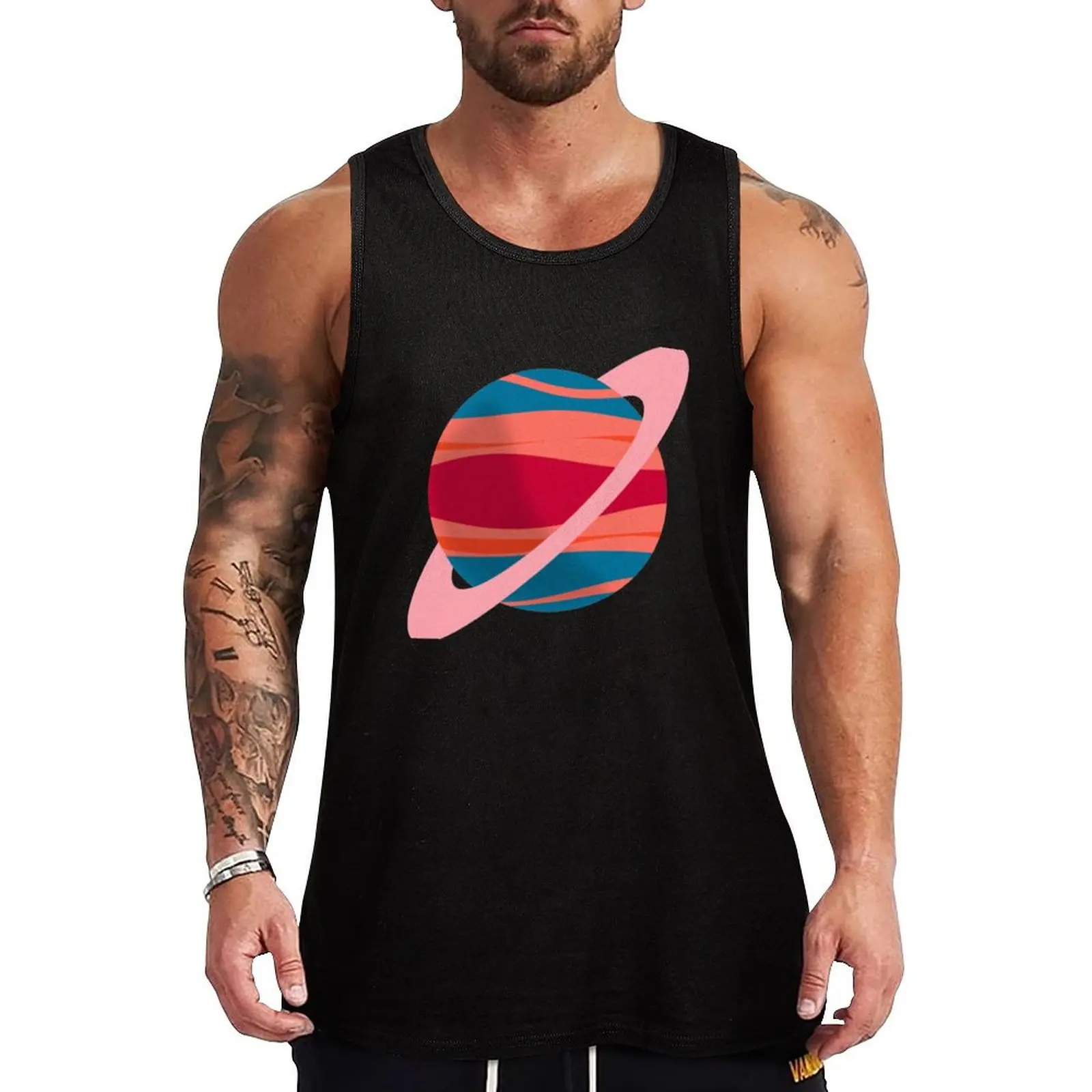 planet - Saturn Tank Top Men's cotton t-shirt men clothes Body man
