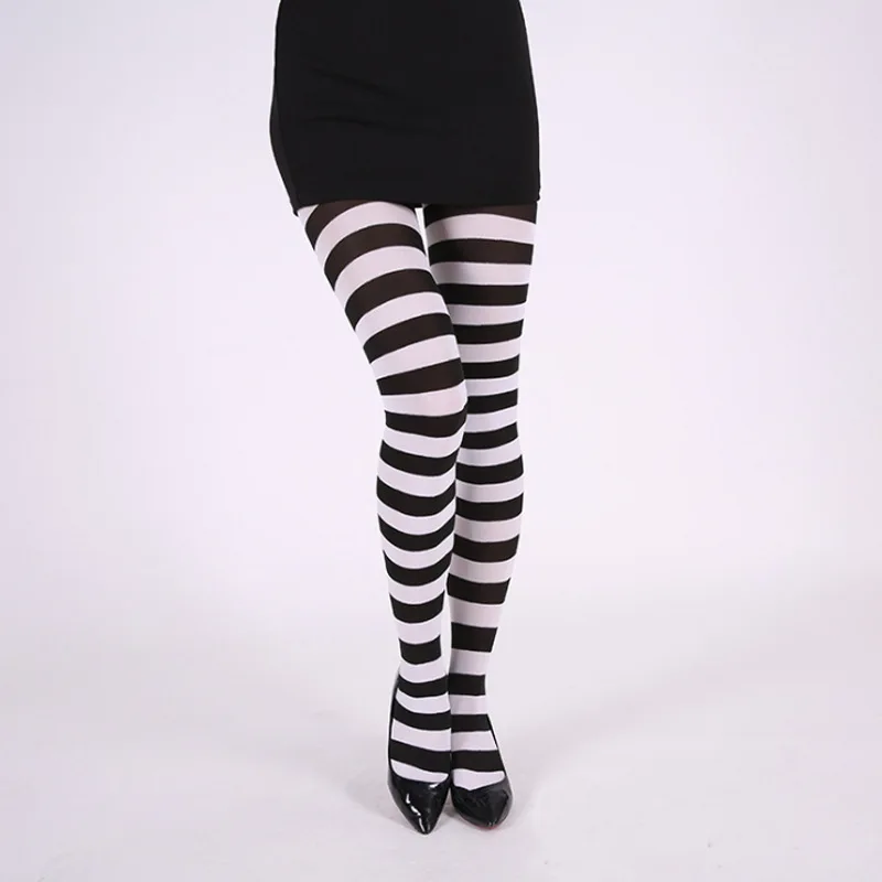 Christmas Girl Pantyhose Stripe Carnival Party Stockings for Women New Year Dress Up Halloween Costume Accessories Stage Props