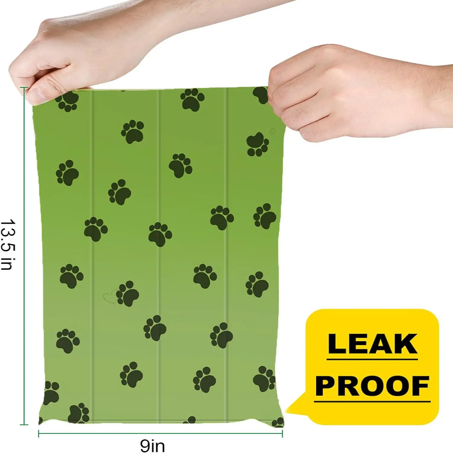 Biodegradable environmentally friendly dog poop bags, leak-proof durable and portable pet waste bag filling rolls for both indoo