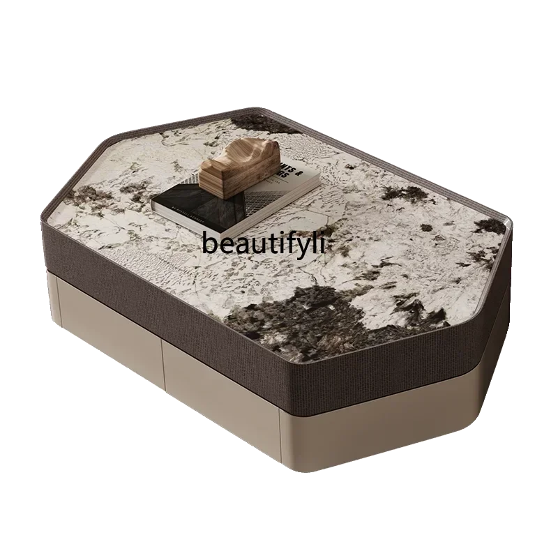 K185 High-End Luxury Stone Endtable Simple Luxury Light Luxury Designer Model Large Flat Villa High-End Sense