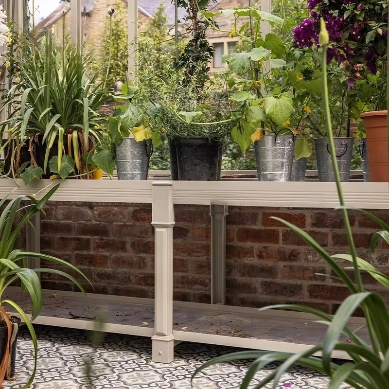 كبير المجلفن الصلب حديقة ديكور الدفيئة غرفة الشمس البولي كربونات إطار خشبي نمو النبات الزراعي الضغط الطبيعة #4