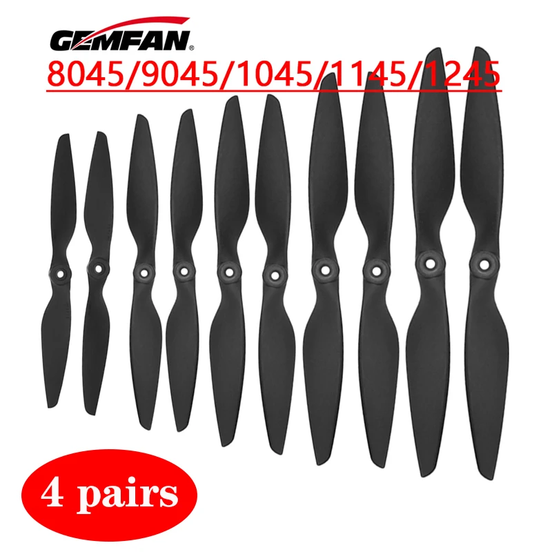 

4 пары Gemfan углеродный нейлоновый Propeller 8045 9045 1045 1145 1245 для RC Multirotor Aircraft Fixed-Wing