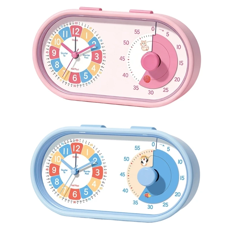 Cartoon Visual Alarm Clock with 0-55 Number Scale, Battery Operated Desk Clock for Kitchen, Study, Bedroom Use KXRE