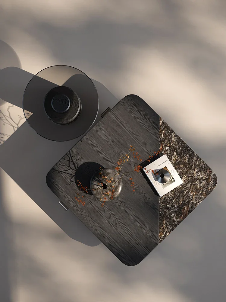 LS 51 طاولة قهوة من الحجر الطبيعي الإيطالي الفاخر لغرفة المعيشة مربعة منزلية