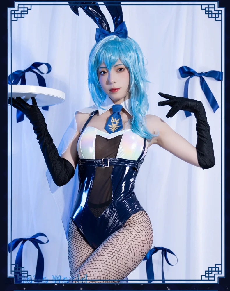 

MiHoYo Game Genshin Impact Eula Cosplay Sexy Bunny Suit Leather Eula Bunny Suit Rabbit Jumpsuit Comic Con Party Birthday Gifts