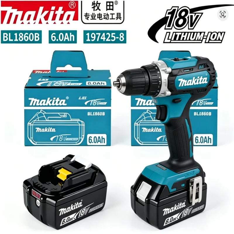 

100% Genuine 18V Makita 6.0 Makita Battery BL1840 BL1830B BL1850B BL1850 BL1860 BL1815 Replacement Lithium Battery