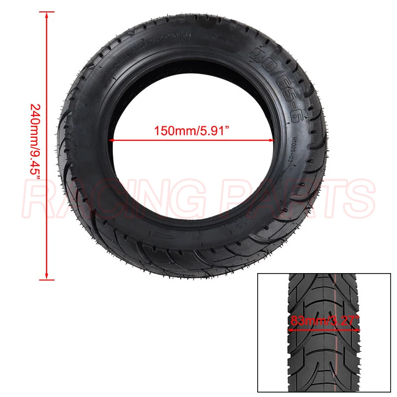 10 Inch 80/65-6 Tire Inner Tube Outer Tyre for Electric Scooter 10 Inch TOUVT 10x3.0/10x2.50 Upgrade Pneumatic Tire Replacement