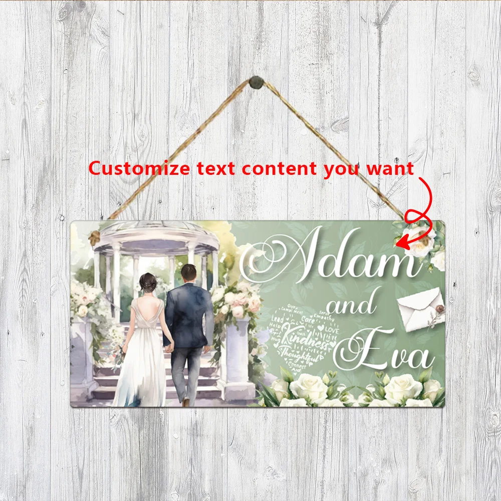 

1PC Gorgeous White Rose Wedding Customized Name Tag Color Personalized Listing For Bicyle license plate Wall Plaque