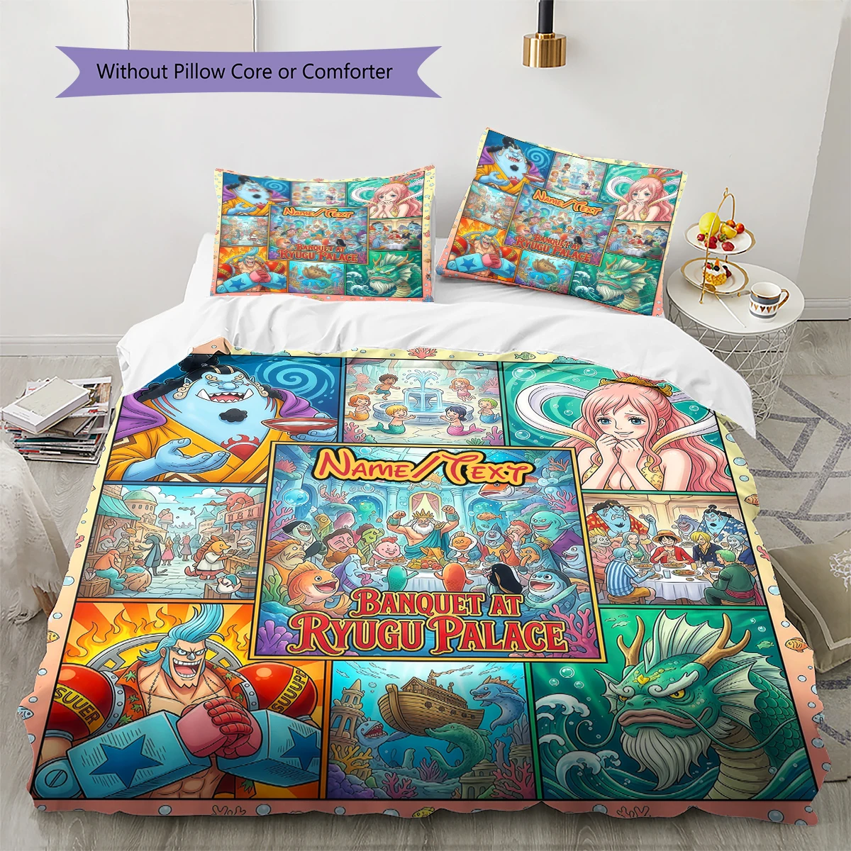 Custom Name One Piece Puzzle  Duvet Cover, Soft Comfortable, Sizes Available Print (1 Duvet+2 Pillowcases No Core), Sizes -HE85