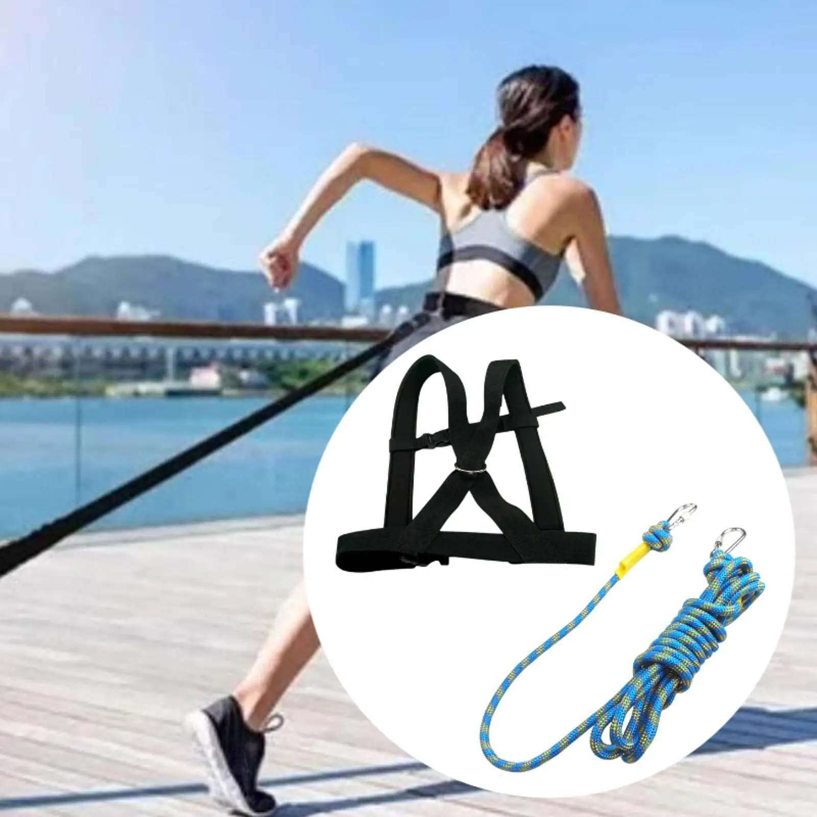 

Ремни для саней, ремень для поручней для бега, неопреновый полиэстер, регулируемый для фитнеса, ремень для тяги шин