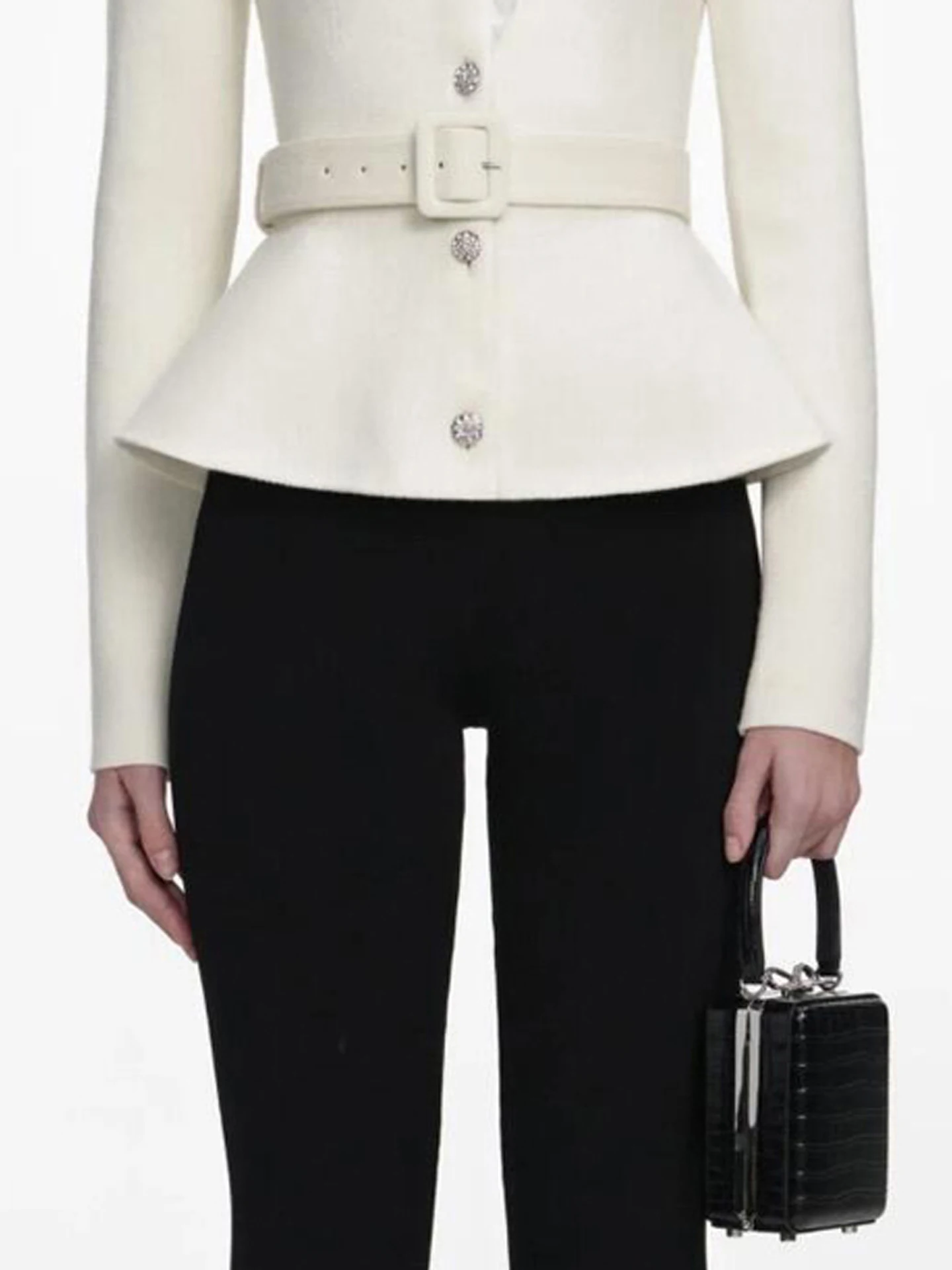 Luxury Women's Knitted Lace Diamond Embellished Open Cardigan Top Small Fragrance Style Winter Fashion Commute Regular Fit