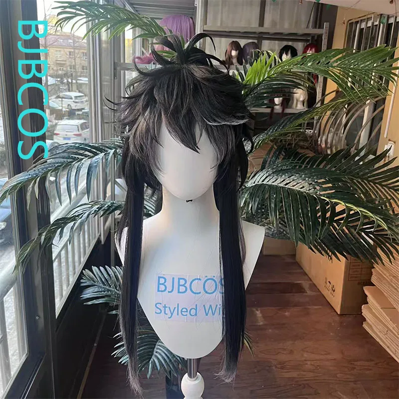 

[Styled] WuWa Qiuyuan Cosplay Wig Wuthering Waves Qiu Yuan Black Long Ponytail Halloween Party Role Play