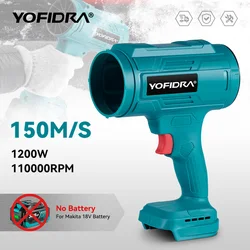 YOFIDRA 150M/S Thrust Violent Turbo Fan 1200W Cordless Snow Blower TurboFan Stepless Speed Leaf Cleaner For Makita Battery Pin