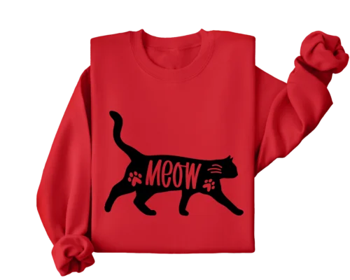 Polarshe Funny Black Meow Cat Aangepaste Hoodie Cat Lover Verjaardagscadeau/Sweatshirt Casual Top met lange mouwen