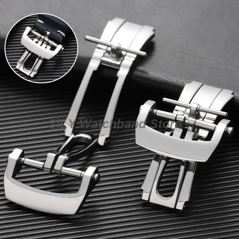 الفولاذ المقاوم للصدأ نشر فراشة ساعة مشبك المشبك ل بلانكبين فراشة مشبك قضيب ربط تركيبات 20 مللي متر أضعاف المشبك زر #1