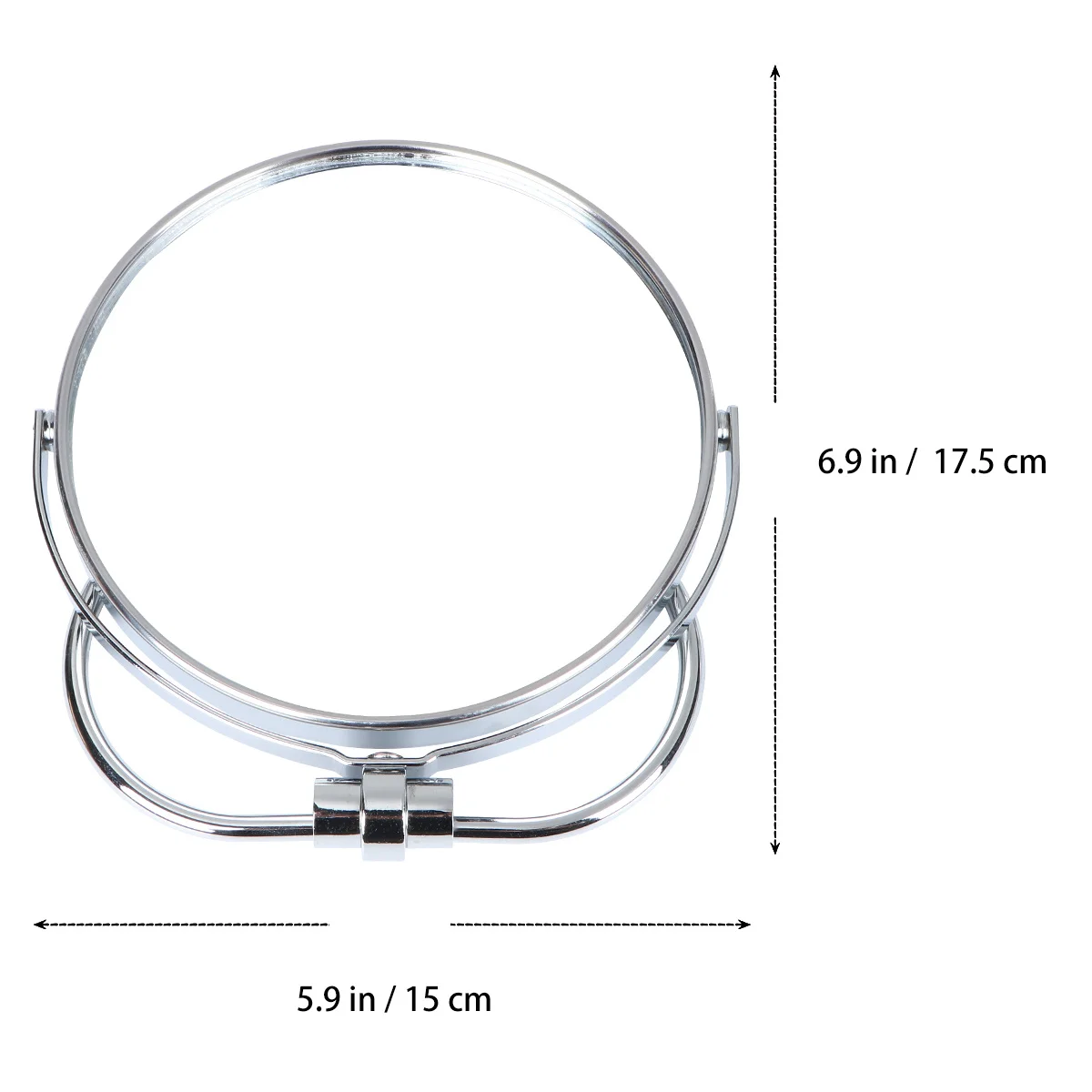 

Foldable Table Makeup Mirror Both Sides Small Wall Hanging Mirror Silver for Bathroom Bedroom Office Desktop Decoration