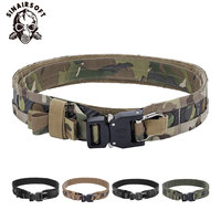 Tactical FC MOLLE Bison Belt D-Ring Buckle Hook Loop Lightweight Low Profile Training Waistband Airsoft Gear Hunting Accessories