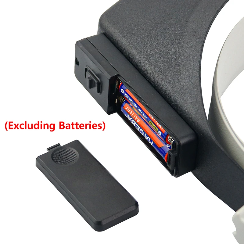 ใหม่แถบคาดศีรษะแว่นขยายไฟ LED กล้องจุลทรรศน์แว่นตาหมวกกันน็อกสไตล์ Loupe เลนส์สําหรับซ่อมนาฬิกาเครื่องประดับอ่าน