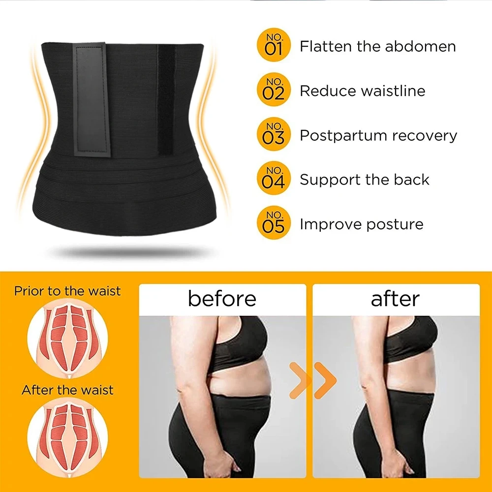 Entrenador de cintura para hombres y mujeres, reductor de Abdomen, envoltura de vendaje, cinturón adelgazante, moldeador de cuerpo, recortador, corsé, ropa moldeadora de vientre