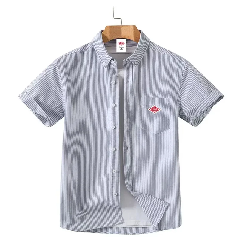 Men and Women's Cotton Fashion Brand Embroidery Turn-Down Collar T-Shirt Simple Pocket Short Sleeve Orders Exported to Japanese image 2